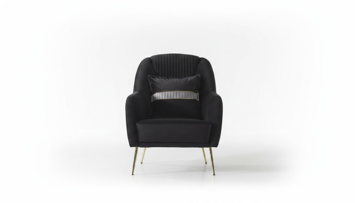 Elegant canapé Fauteuil Canapé ensemble Noir Relax 2 pièces Mobilier de salon