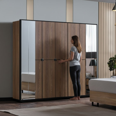 Armoires Penderies Conception d'armoires en bois 246 cm Meubles modernes neufs