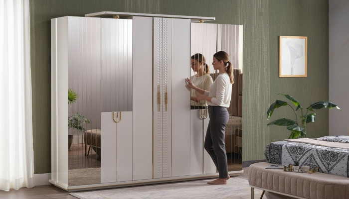 Conception de garde-robe Armoire de luxe Armoire de style moderne Mobilier de chambre neuf