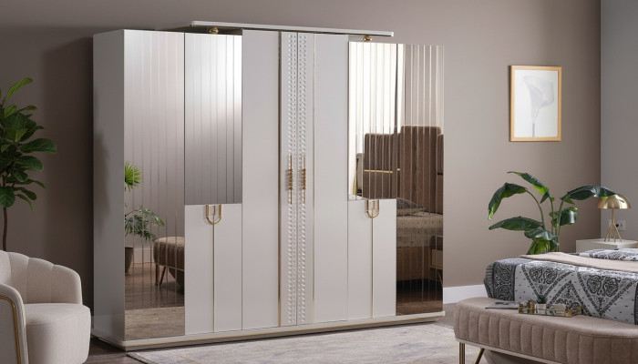 Conception de garde-robe Armoire de luxe Armoire de style moderne Mobilier de chambre neuf
