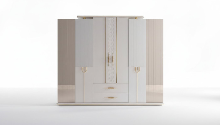 Conception de garde-robe Armoire de luxe Armoire de style moderne Mobilier de chambre neuf
