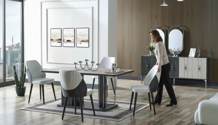 Ensemble de salle à manger de luxe Table à manger 6x Chaises Buffet Ensemble de salle à manger n Ensemble de salle à manger 8 pièces