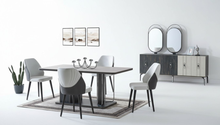 Ensemble de salle à manger de luxe Table à manger 6x Chaises Buffet Ensemble de salle à manger n Ensemble de salle à manger 8 pièces