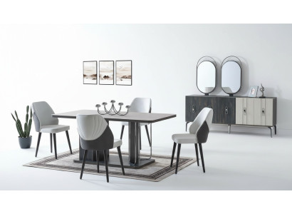 Ensemble de salle à manger de luxe Table à manger 6x Chaises Buffet Ensemble de salle à manger n Ensemble de salle à manger 8 pièces
