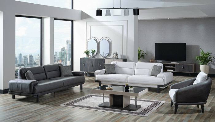 Ensemble de canapé 3+3+1 places en textile moderne avec fauteuil complet Canapé 3 places de luxe