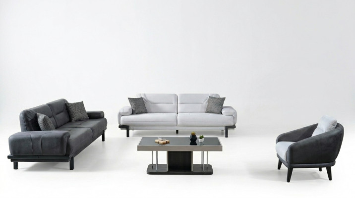 Ensemble de canapé 3+3+1 places en textile moderne avec fauteuil complet Canapé 3 places de luxe