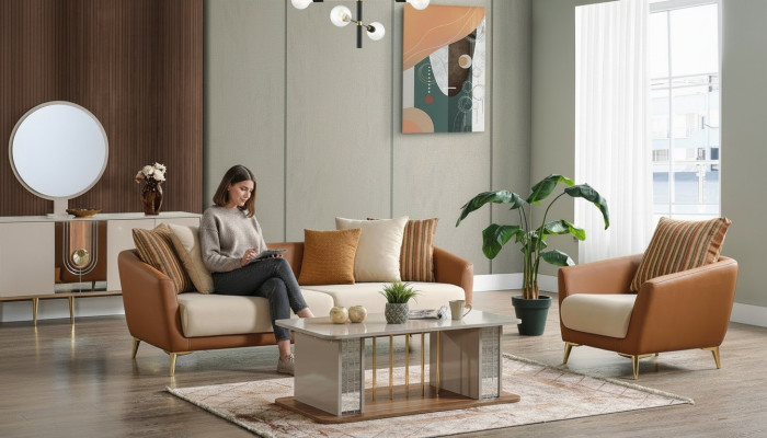 Ensemble de canapé de luxe Set Ensemble de canapé de salon Ensemble de canapé Ensemble de canapé 3+1+Table basse Moderne nouveau
