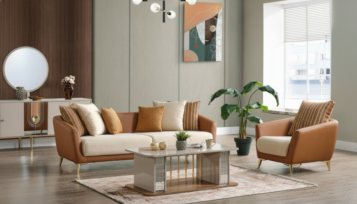 Ensemble de canapé de luxe Set Ensemble de canapé de salon Ensemble de canapé Ensemble de canapé 3+1+Table basse Moderne nouveau