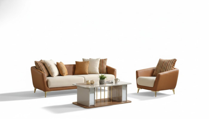 Ensemble de canapé de luxe Set Ensemble de canapé de salon Ensemble de canapé Ensemble de canapé 3+1+Table basse Moderne nouveau