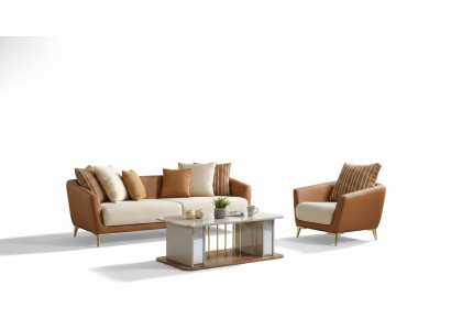 Ensemble de canapé de luxe Set Ensemble de canapé de salon Ensemble de canapé Ensemble de canapé 3+1+Table basse Moderne nouveau