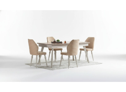Ensemble complet de chaises Designer 6x + ensemble de table à manger. Nouvel ensemble de suite Designer pour la salle à manger.