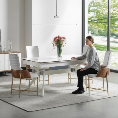 Ensemble de salle à manger, 6 chaises + table à manger, groupe de meubles de luxe Suite, neuf