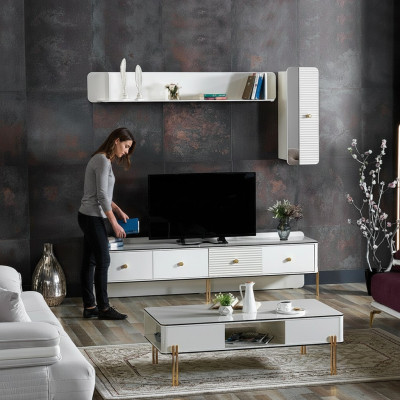 Meuble TV moderne Étagère Buffet TV Commode Meuble bas Meuble TV Armoire Mobilier