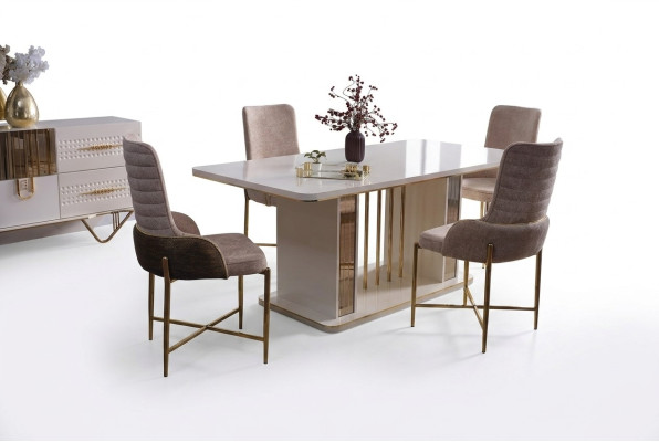 Ensemble de salle à manger de luxe 6 chaises + ensemble de table à manger suite fauteuils buffet