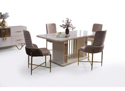 Ensemble de salle à manger de luxe 6 chaises + ensemble de table à manger suite fauteuils buffet