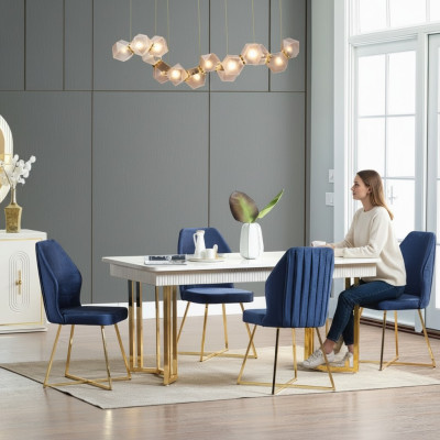 Salle à manger de luxe, 6x chaises + ensemble de table à manger, suite de chaises modernes