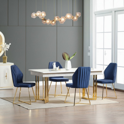 Salle à manger de luxe, 6x chaises + ensemble de table à manger, suite de chaises modernes