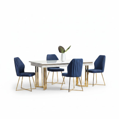 Salle à manger de luxe, 6x chaises + ensemble de table à manger, suite de chaises modernes