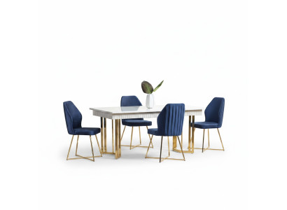 Salle à manger de luxe, 6x chaises + ensemble de table à manger, suite de chaises modernes