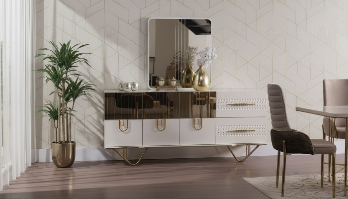 Buffet Armoire Mobilier laqué en bois de luxe Commode Buffet