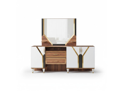 Buffet Armoire Marron Brillant Meubles en Bois de Luxe Commode Buffet Nouveau