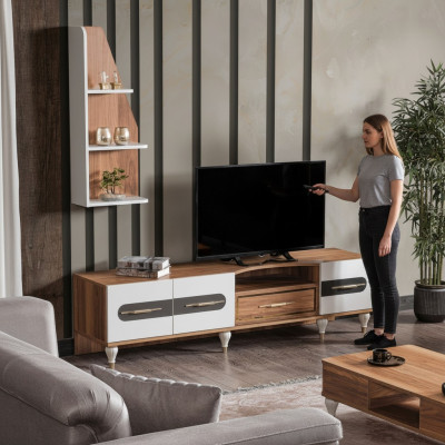 Meuble télé moderne Étagère Buffet Commode Meuble bas Meuble TV Armoire mobilier