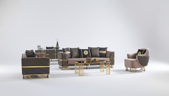Ensemble de canapés design 3+3+1 places Neuf en tissu pour sièges