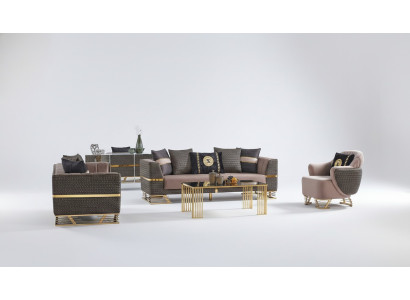 Ensemble de canapés design 3+3+1 places Neuf en tissu pour sièges