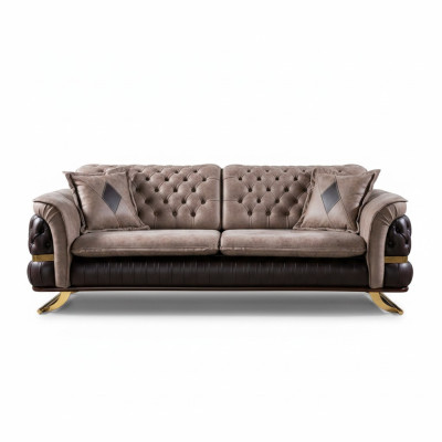 Canapé design trois places Canapés trois places en textile Canapé chesterfield trois places en tissu neuf