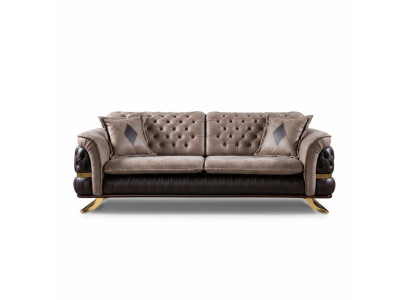 Canapé design trois places Canapés trois places en textile Canapé chesterfield trois places en tissu neuf