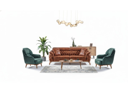 Ensemble de canapés classiques 3+3+1 place Chesterfield Fauteuil relaxant Meuble Canapé