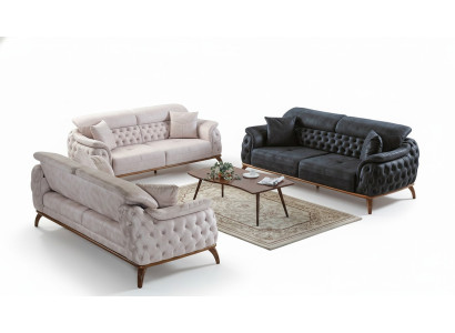 Ensemble de canapé 3+3+1 places, fauteuil relax moderne, style Chesterfield 3 pièces nouveau