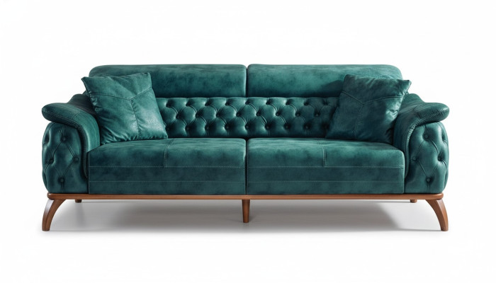 Canapé de designer Chesterfield 3 places de luxe en tissu pour canapé.