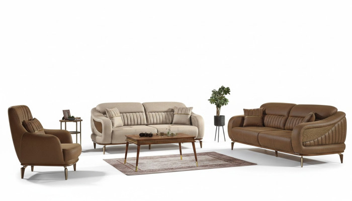 Ensemble de canapé 3 places + 3 places + 1 place Fauteuil relax moderne Style moderne Ensemble de salon de luxe 3 pièces