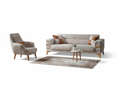 Ensemble de canapé 3 places + 1 fauteuil relax moderne Style moderne 2 pièces Luxueux Salon