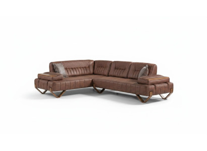 Canapé d'angle Salon paysage Couleur Marron Canapé en forme de L neuf Salon Canapé d'angle Luxe neuf