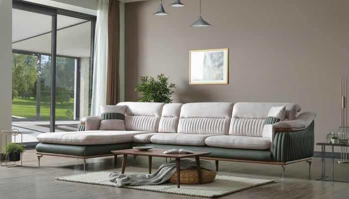 Paysage vivant Canapé d'angle Canapé en L-forme Siège Rembourrage de canapé Canapé Mobilier de luxe Canapés modernes