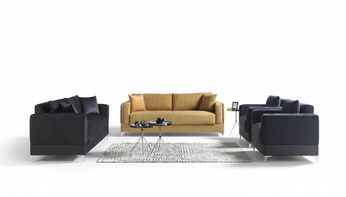 Ensemble de canapé 3+2+1+1 places en textile moderne Complet Fauteuil Canapé 3 places de luxe