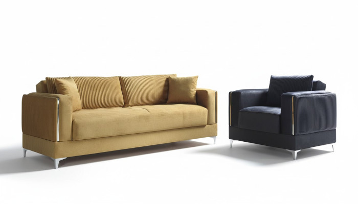 Ensemble de canapés 3+1 places Fauteuil moderne Relax Fauteuil moderne Style 2 pièces Salon de luxe neuf Salon neuf