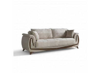 Canapé 3 places de luxe Mobilier de salon Canapé élégant 230cm Beige textile nouveau