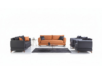 Ensemble de canapé 3+2+1+1 Salon en bois Canapé de luxe moderne en tissu complet
