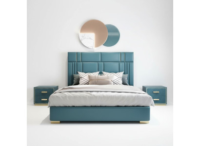 Lit de designer Chambre en similicuir Hôtel de luxe Mobilier rembourré de designer