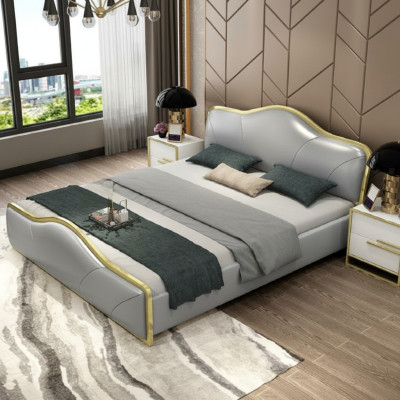 Chambre Lit Rembourrage Conception Luxueuse Lits Doubles d'Hôtel en Bois Mobilier