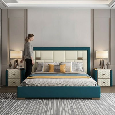 Chambre de luxe Lit Rembourrage Design 180x200cm Lits Doubles d'Hôtel neufs