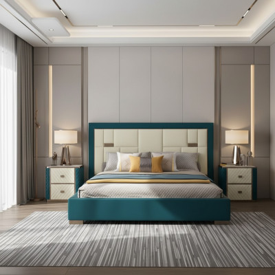 Chambre de luxe Lit Rembourrage Design 180x200cm Lits Doubles d'Hôtel neufs