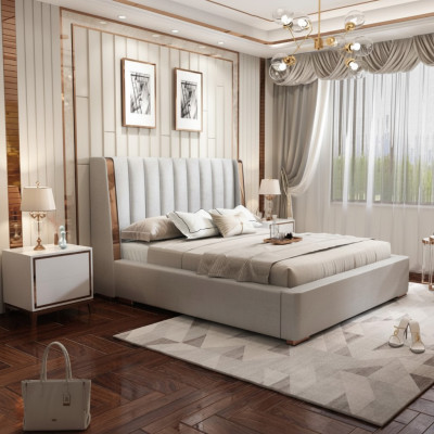 Lits Conception Double Moderne Cadre Chambre Hôtel Mobilier Luxe