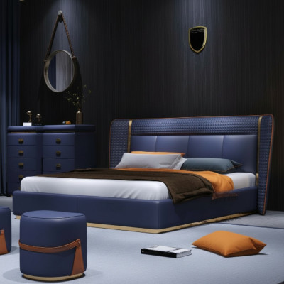 Conception de l'ameublement du lit de la chambre de luxe Lits doubles de luxe Meubles d'hôtel