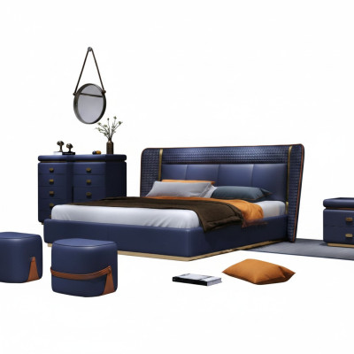 Conception de l'ameublement du lit de la chambre de luxe Lits doubles de luxe Meubles d'hôtel