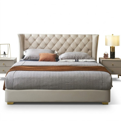 Chesterfield Design Lit Chambre Imitation cuir Rembourrage 180x200 neuf