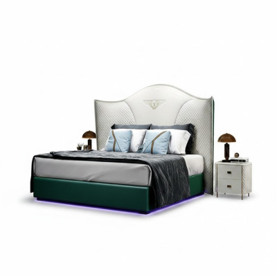 Conception de mobilier en bois moderne de chambre d'hôtel de luxe double avec rembourrage